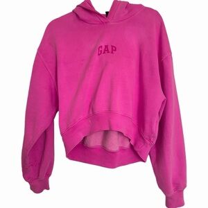 Pink cropped Gap hoodie